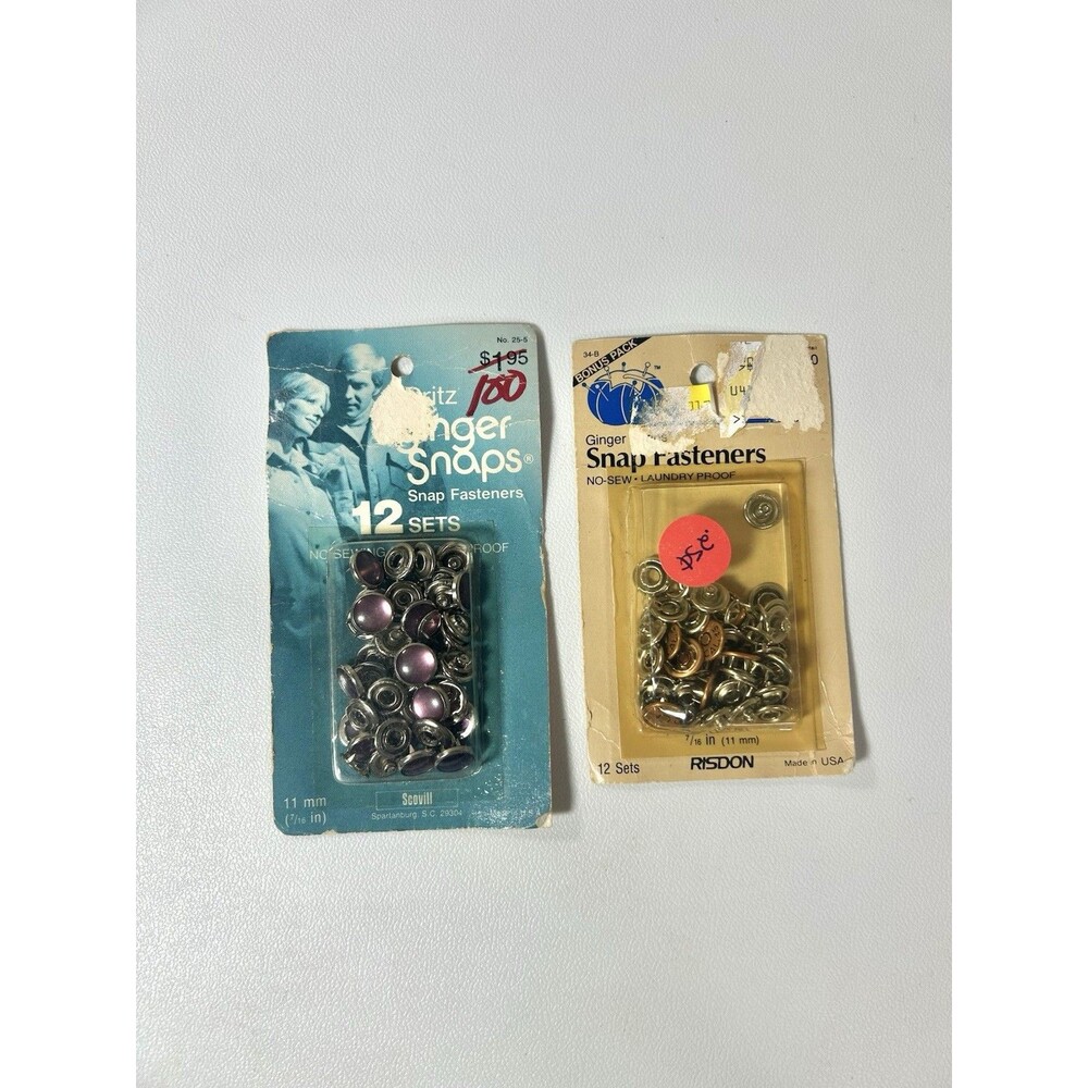 Vintage NOS 24 Total Dritz Pearl Purple Bullet Decorative No Sew Snap Fasteners
